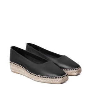 Everlane | The Espadrille Italian Leather Black Womens Shoes US 9